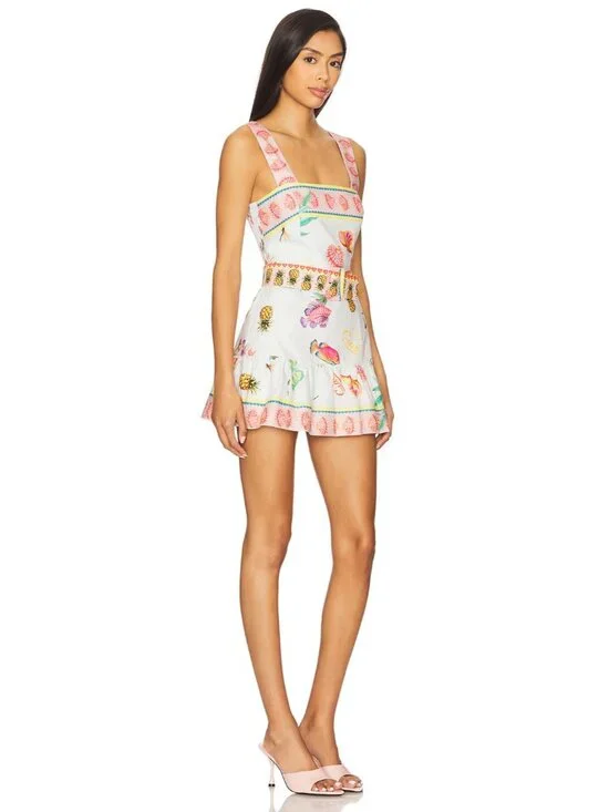 Amanda Uprichard Lena Skort Romper in Postcard - Picture 2 of 3